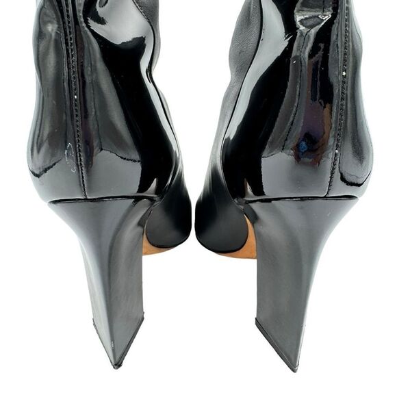 Valentino Garavani Leather And Patent Runway Angular Heel Boots Black Size 9.5 - Picture 8 of 15